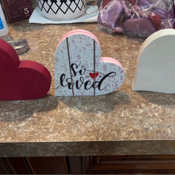 Hobby Lobby Other - Heart-Shaped Home Accents Set - Pink, Red, and White